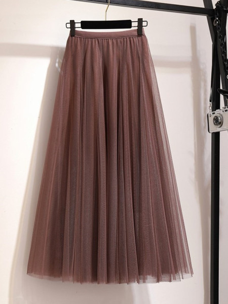 Moderni sieviešu gari svārki ar augstu vidukli un tillu