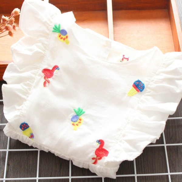 Rochie pentru copii cu broderie si decolteu oval pentru fete