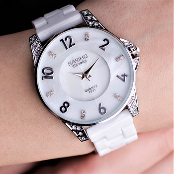 Дамски керамичен часовник BARIHO Diamond, бял