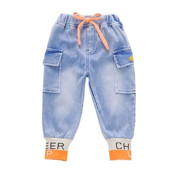 Alkalmi gyerekfarmer lányoknak rugalmas derékkal és nyakkendővel