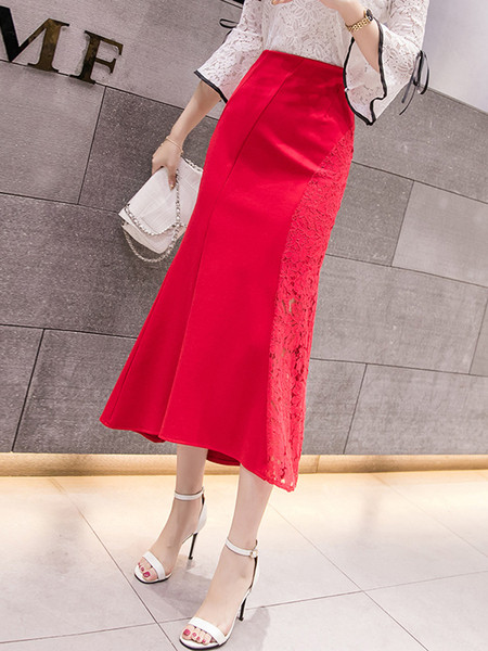 Jauna modeļa stilīgi gari svārki ar augstu vidukli un mežģīnēm