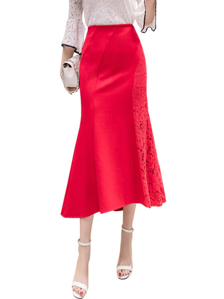 Jauna modeļa stilīgi gari svārki ar augstu vidukli un mežģīnēm