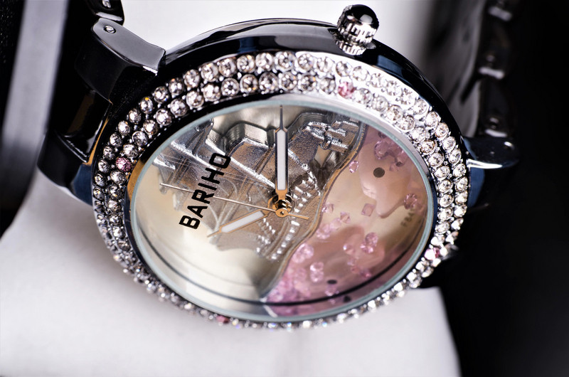 Дамски керамичен часовник BARIHO Summer, черен