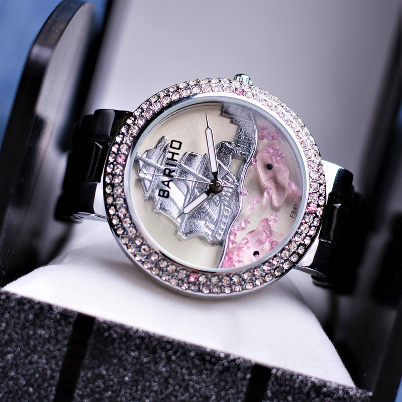 Дамски керамичен часовник BARIHO Summer, черен