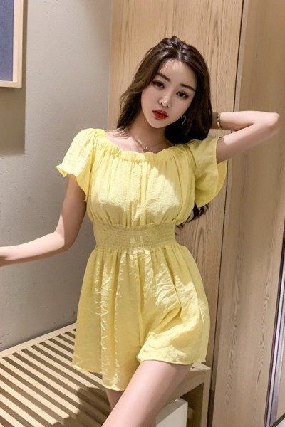 Uus mudel suvine lühike kombinesoon elastse vöökohaga