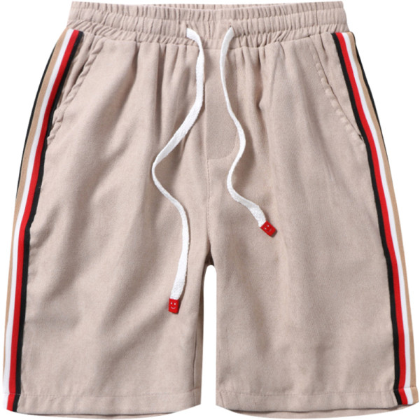 Ikdienas vīriešu šorti ar krāsainām apmalītēm un elastīgu jostasvietu