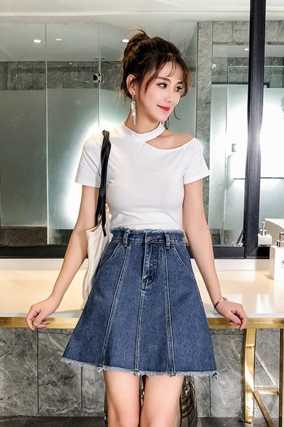 Uus mudel lühike naiste teksaseelik rebenenud motiividega