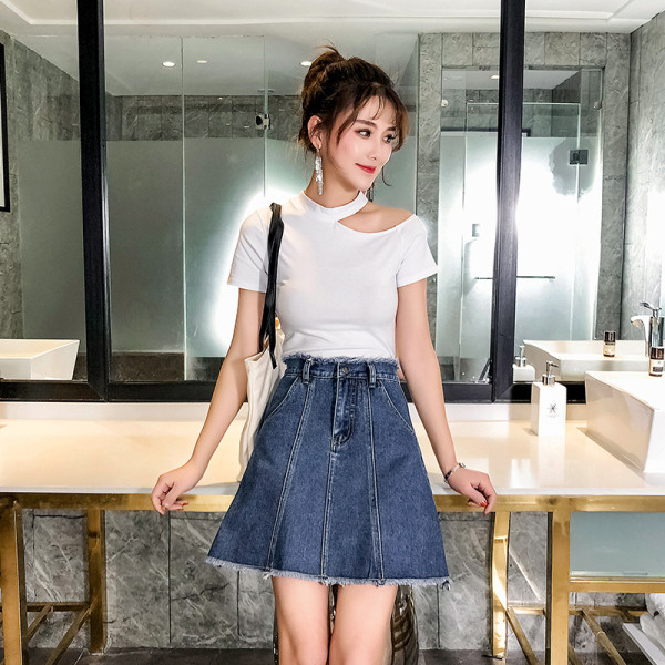 Uus mudel lühike naiste teksaseelik rebenenud motiividega