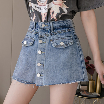 Īsi sieviešu svārki ar augstu vidukli un pogām