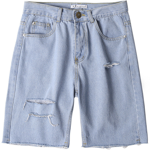 Modern férfi rövidnadrág szakadt motívumokkal