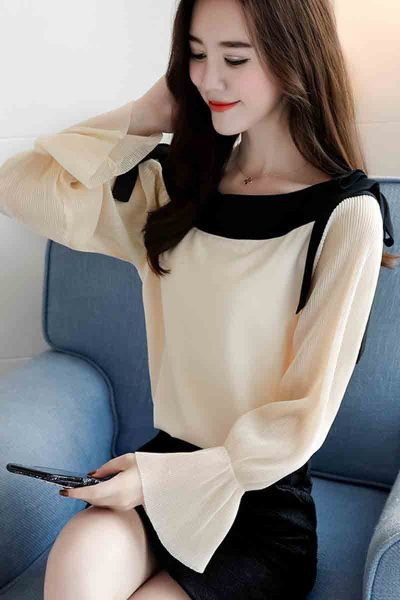 Elegáns női ing szalagokkal