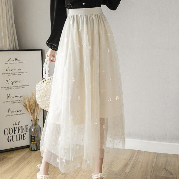 Novi model suknje ženskog kroja sa visokim strukom i šljokicama