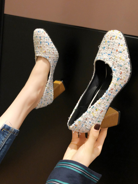 Pavasara sieviešu apavi ar biezumu 8 cm papēža