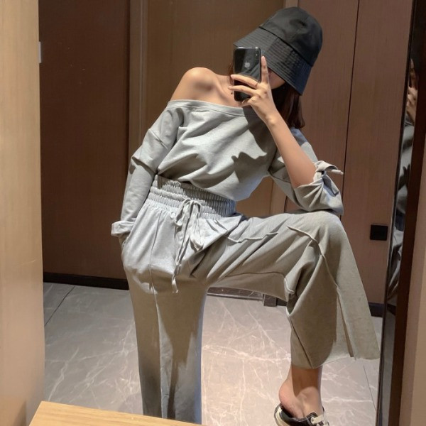 Új modell női szett - széles nadrág és blúz