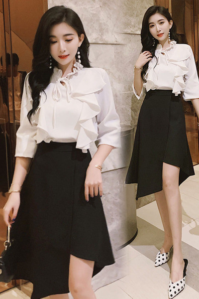 Eleganti sieviešu asimetriski svārki ar augstu vidukli