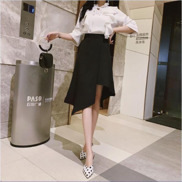 Eleganti sieviešu asimetriski svārki ar augstu vidukli