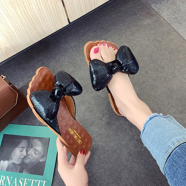 Női alkalmi papucs és lapos talp és szalag