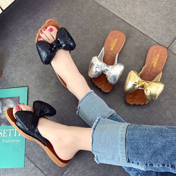 Női alkalmi papucs és lapos talp és szalag