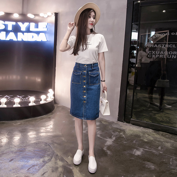 Novi model traper suknje sa visokim strukom, džepovima i gumbima