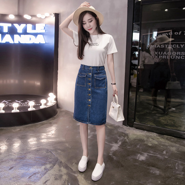 Novi model traper suknje sa visokim strukom, džepovima i gumbima