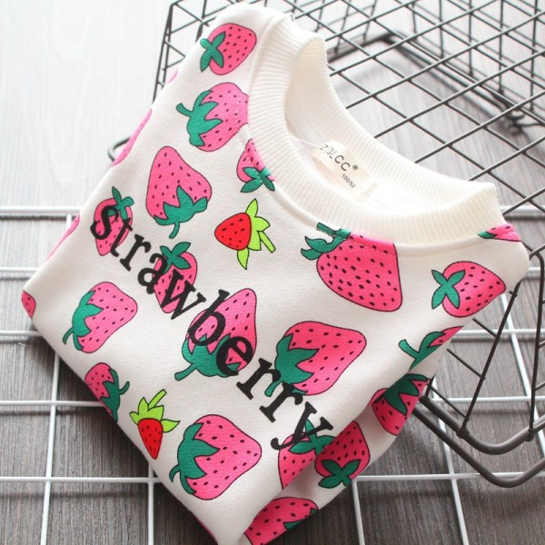 Детска блуза за момичета с дълъг ръкав и обло деколте