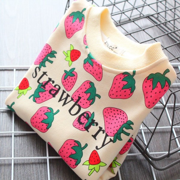 Детска блуза за момичета с дълъг ръкав и обло деколте