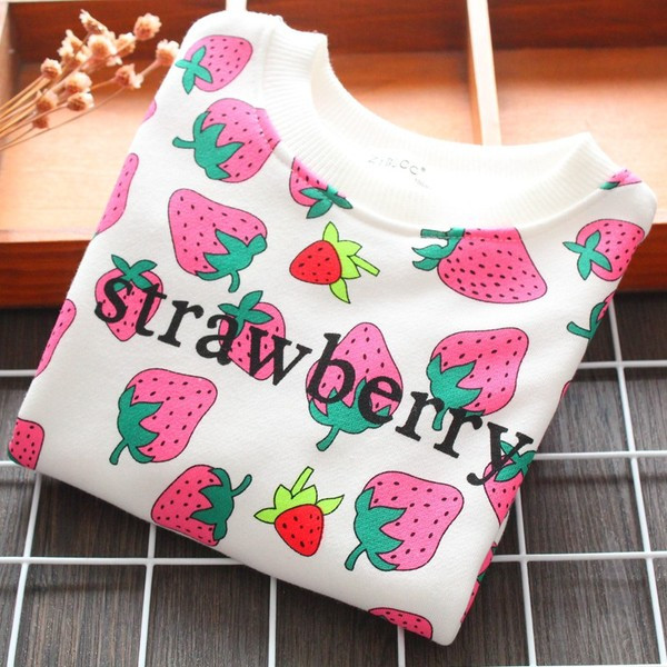 Детска блуза за момичета с дълъг ръкав и обло деколте