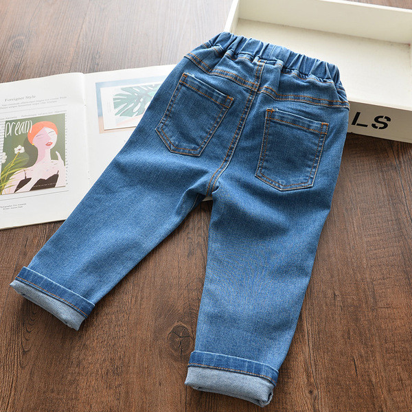 Bērnu garie džinsi ar izšuvumu meitenēm