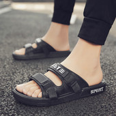 Vasarinės laisvalaikio vyriškos šlepetės su užrašais