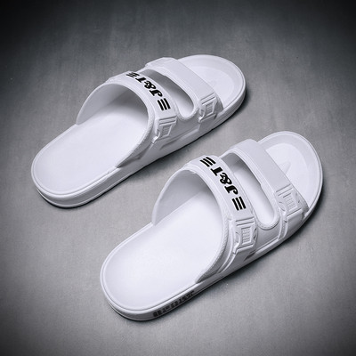 Vasarinės laisvalaikio vyriškos šlepetės su užrašais