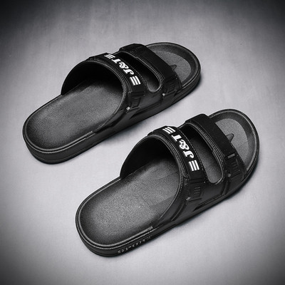 Vasarinės laisvalaikio vyriškos šlepetės su užrašais