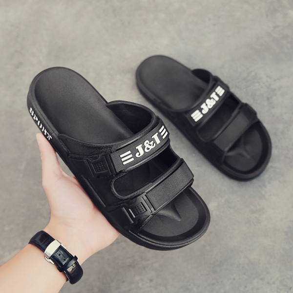 Vasarinės laisvalaikio vyriškos šlepetės su užrašais