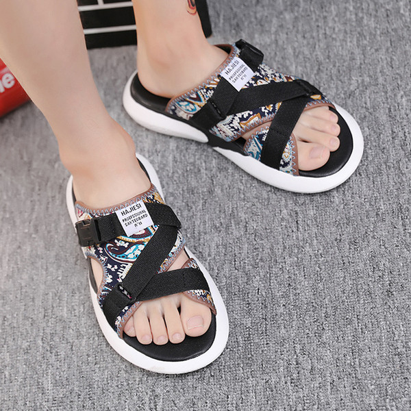 Pludmalei piemērotas vasaras vīriešu tekstila čības - dažādas krāsas