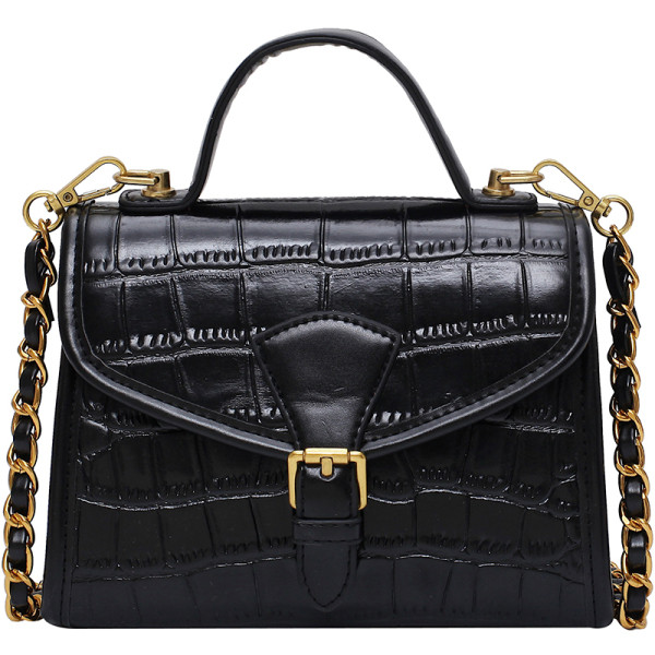 Moderna sieviešu soma no mākslīgās ādas ar reljefu pārvalku, īsu un garu rokturi