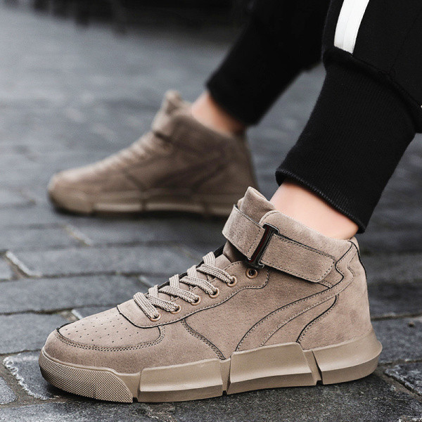 Vyriški laisvalaikio sportbačiai iš ekologiškos zomšos su kulkšnies aukščiu