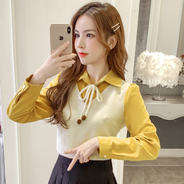 Retro ženska košulja s imitacijom prsluka