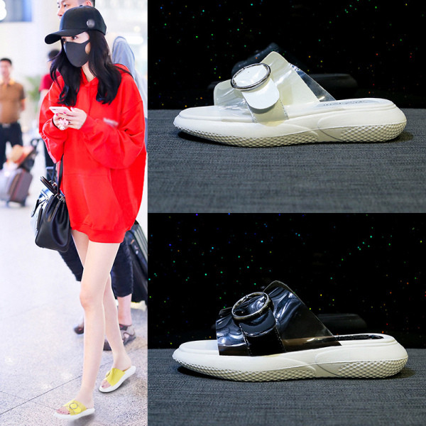 Papuci casual de damă cu talpă plată din cauciuc