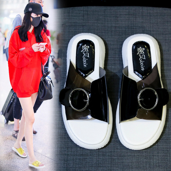 Papuci casual de damă cu talpă plată din cauciuc