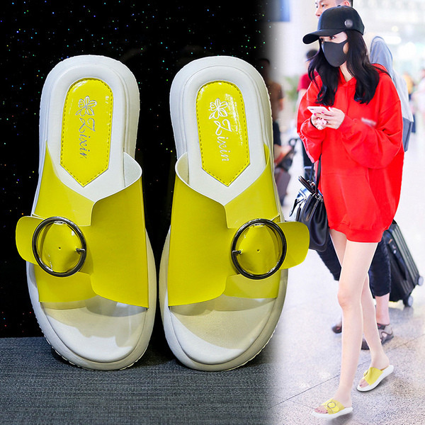 Papuci casual de damă cu talpă plată din cauciuc