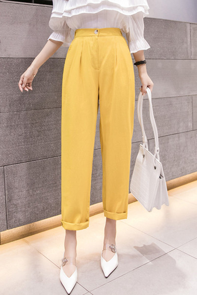 Pantaloni de dama model lat cu talie inalta