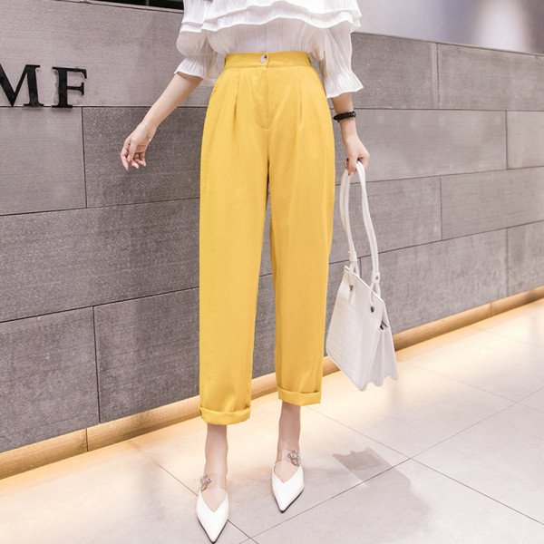 Pantaloni de dama model lat cu talie inalta