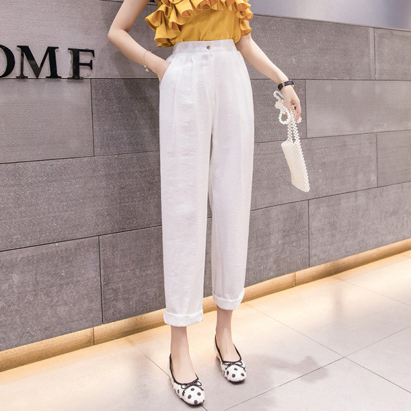 Pantaloni de dama model lat cu talie inalta