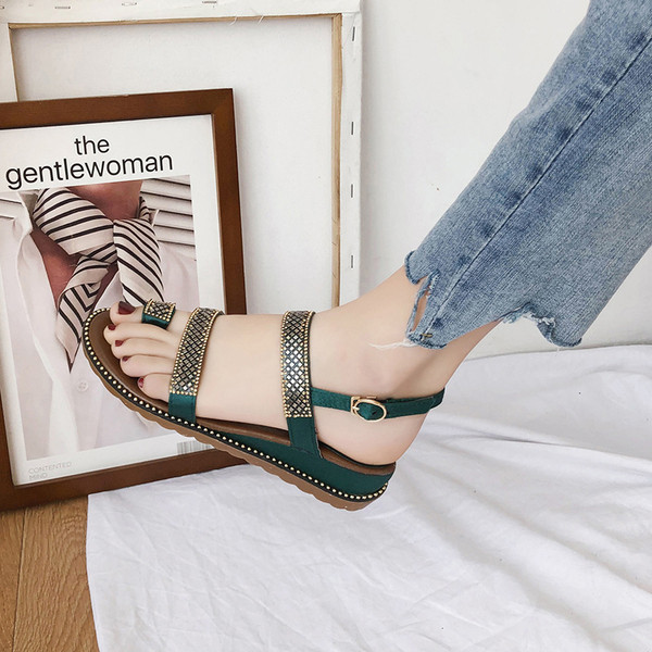 Sandale de vara dama cu talpa plate si bretele din piele