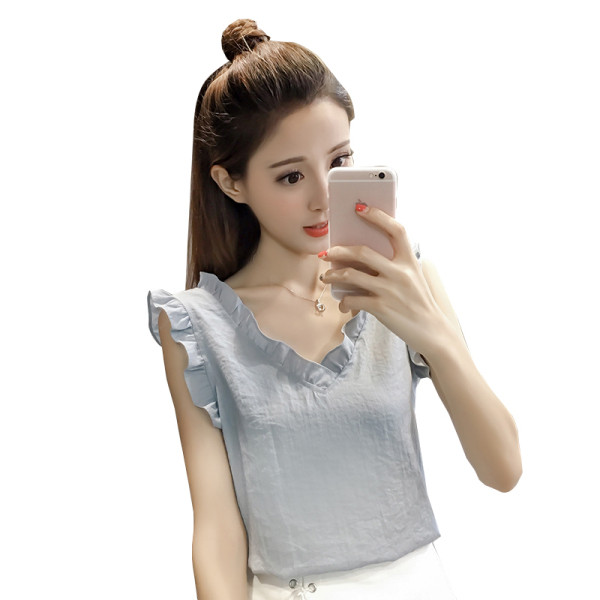 Moteriškas šifono apatinis trikotažas su V formos iškirpte ir garbanomis