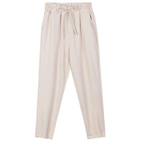 Ležerne ženske hlače s vezicama i elastičnim strukom