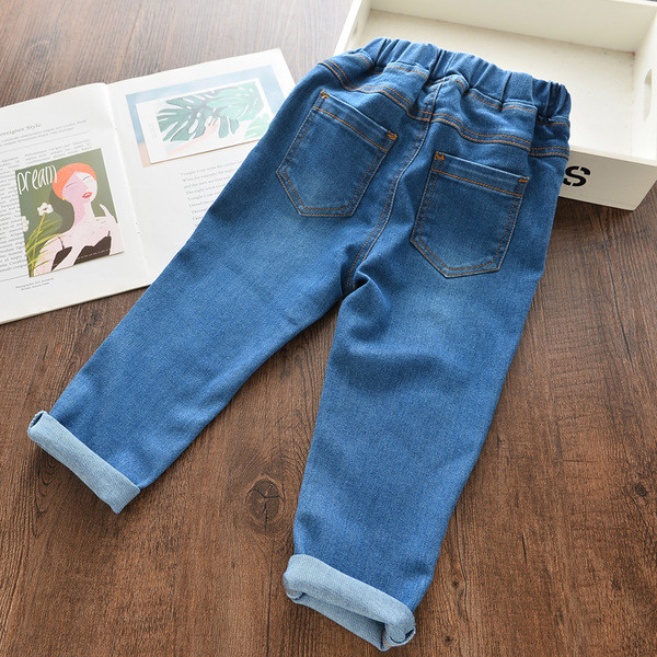 Lezser hosszú gyerekfarmer lányoknak hímzéssel