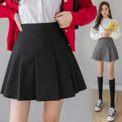 Cut-out women`s short skirt with a high waist
