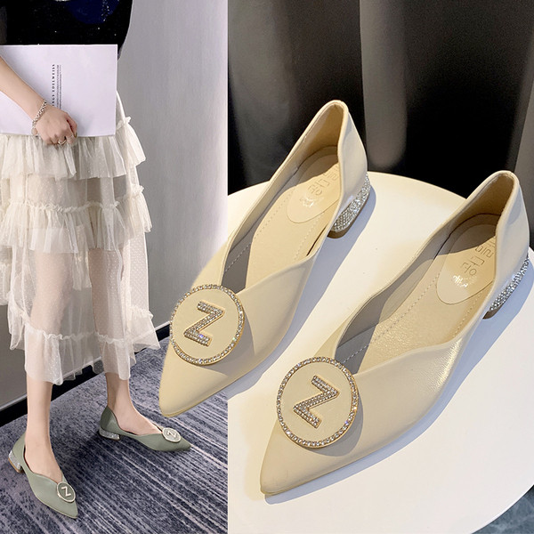 Mocasini casual dama model ascutit cu decor - pietre