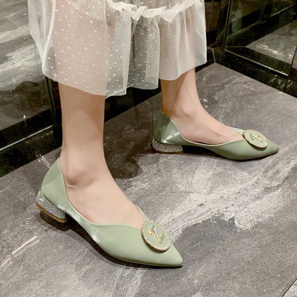 Mocasini casual dama model ascutit cu decor - pietre