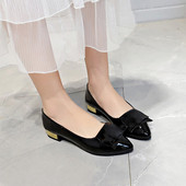 Mocasini casual model ascutit cu toc mic gros